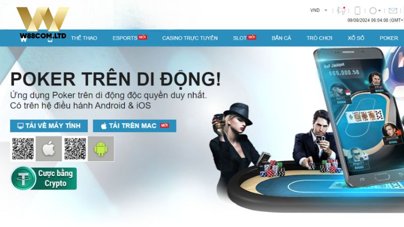 w88 choi poker online nhan tien that